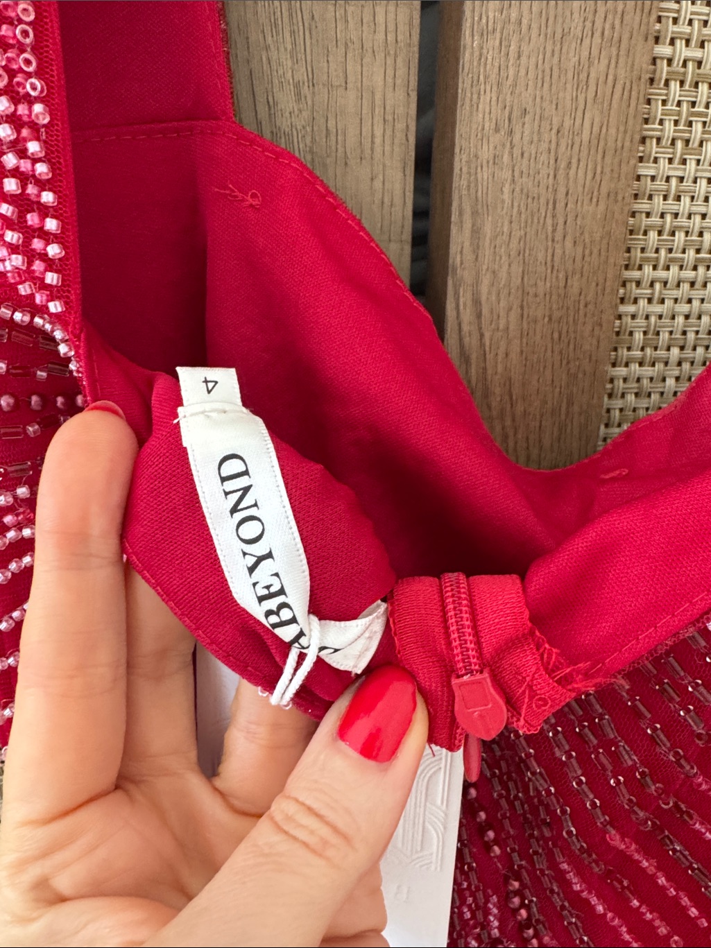 Red Fringe Maxi Dress With Vintage-Inspired Silhouette — image 8 of 8
